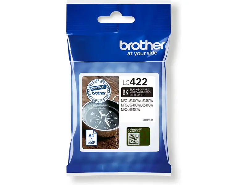 Brother – Brother 422 (LC-422BK) – Cartouche Noir Original – Zwart – Standaard Capaciteit – Cartouches d'encre – ShopyInk België