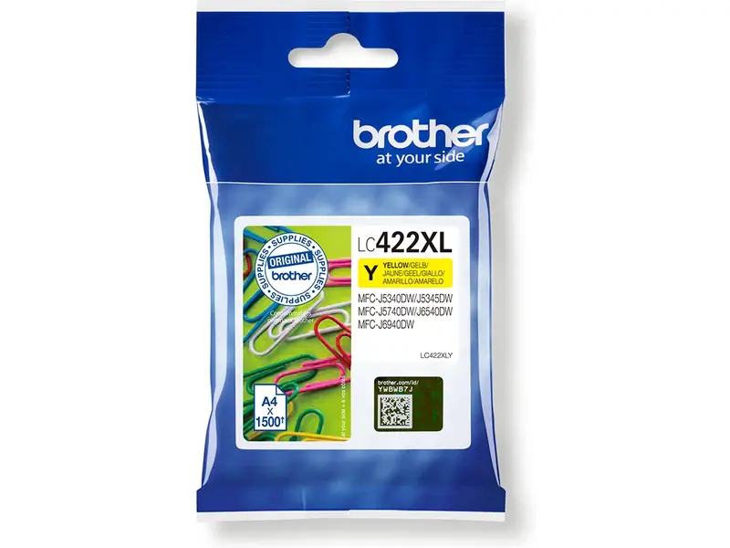 Brother – Brother 422 (LC-422XLY) – Cartouche Jaune Original – Geel – Hoge Capaciteit – Cartouches d'encre – ShopyInk België