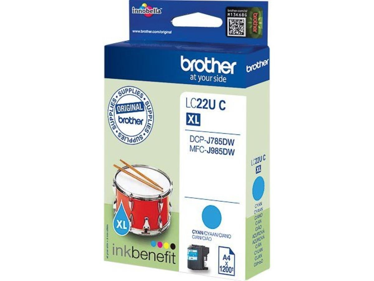 Brother – Brother LC-22U (LC-22UC XL) – Cartouche Cyan Original – PROD-620 – Cyaan – Standaard Capaciteit – Cartouches d'encre – ShopyInk België