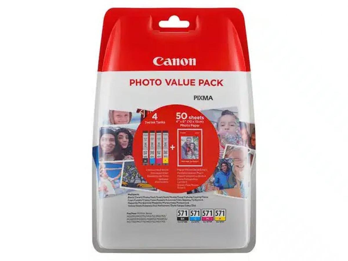 ShopyInk Canon CLI-571 (CLI-571XL BK/C/M/Y + Photo pack) – Cartouche Pack Original