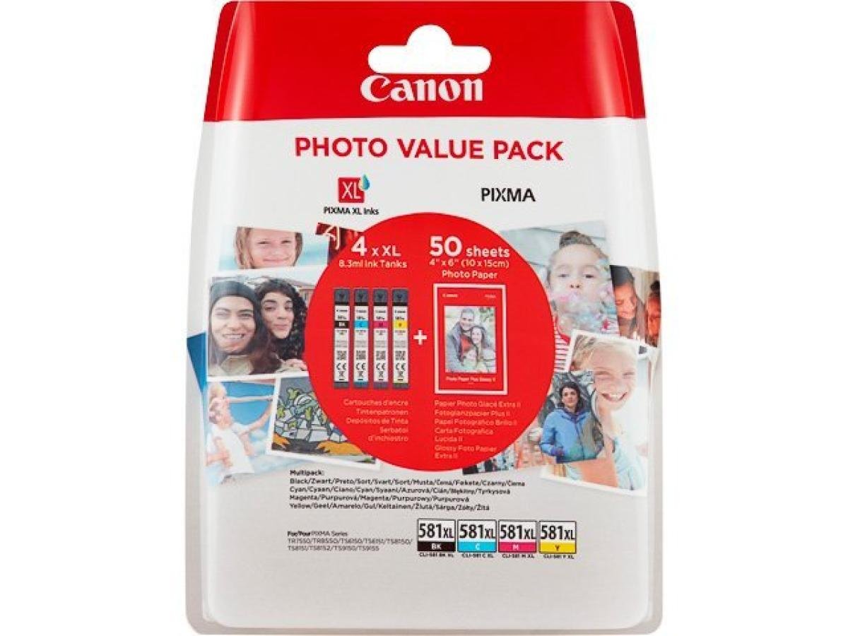 ShopyInk Canon CLI581 (CLI-581XL C/M/Y/BK photo value pack) – Cartouche Pack Original