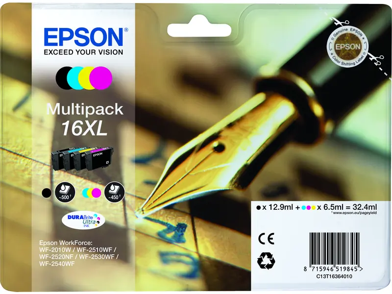 Epson – Epson 16 XL (C13T16364012) – Cartouche Pack Original – Hoge Capaciteit – Cartouches d'encre – ShopyInk België