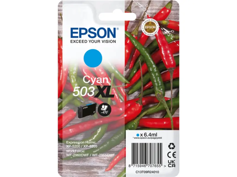 Epson – Epson 503 XL (C13T09R24010) – Cartouche Cyan Original – Cyaan – Hoge Capaciteit – Cartouches d'encre – ShopyInk België