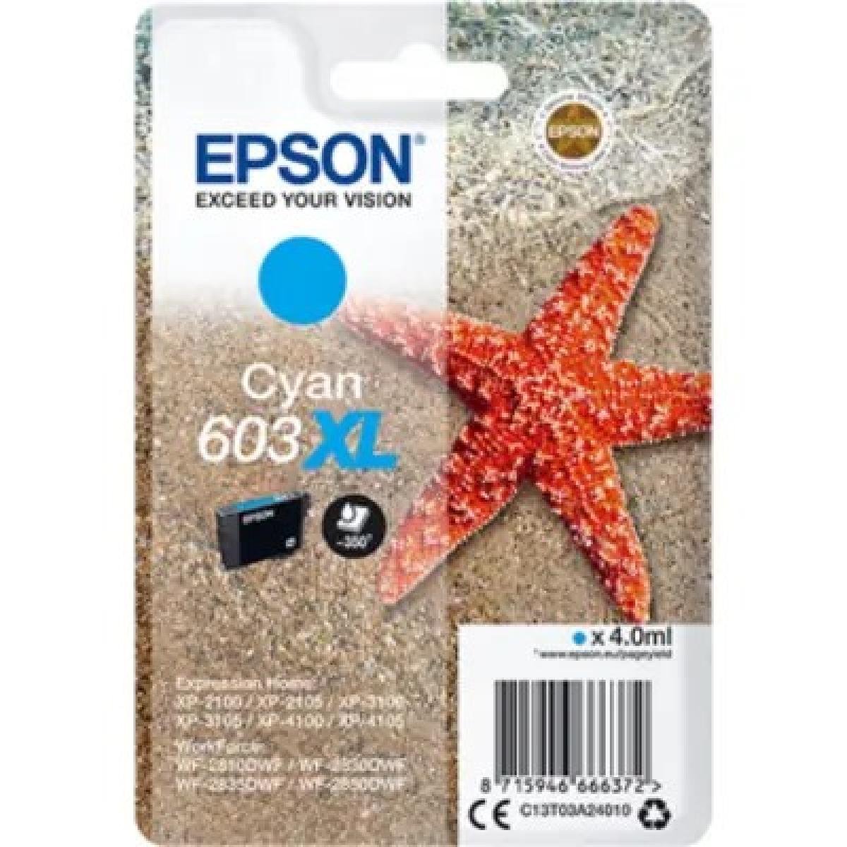 Epson – Epson 603 XL (C13T03A24010) – Cartouche Cyan Original – Cyaan – Hoge Capaciteit – Cartouches d'encre – ShopyInk België