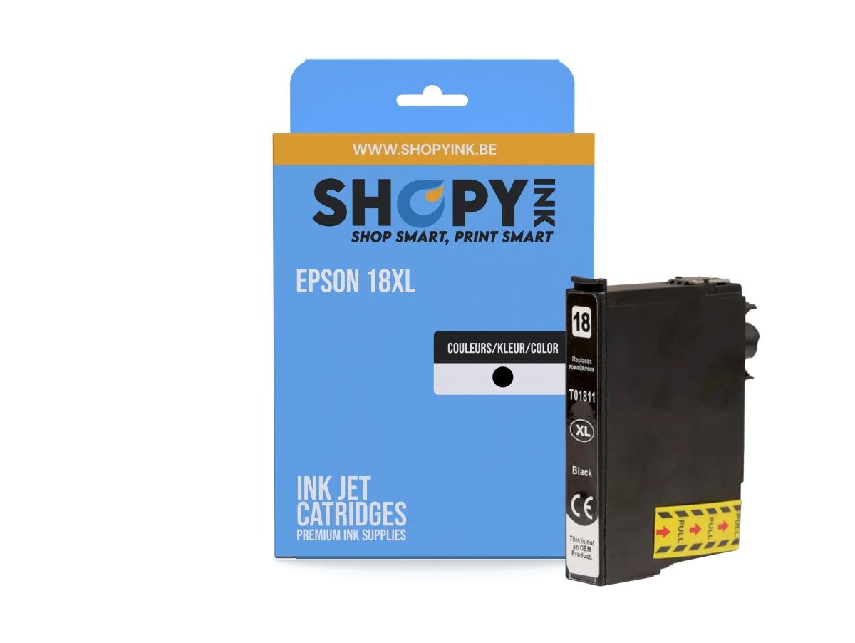 Epson – Epson 18 XL (C13T18114012) – Cartouche Noir Compatible – Zwart – Hoge Capaciteit – Cartouches d'encre – ShopyInk België