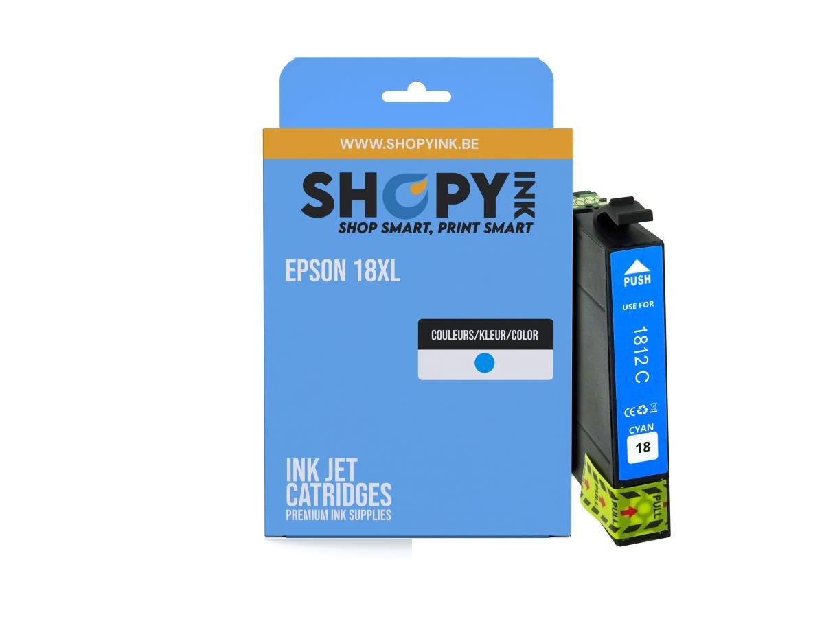Epson – Epson 18 XL (C13T18124012) – Cartouche Cyan Compatible – Cyaan – Hoge Capaciteit – Cartouches d'encre – ShopyInk België
