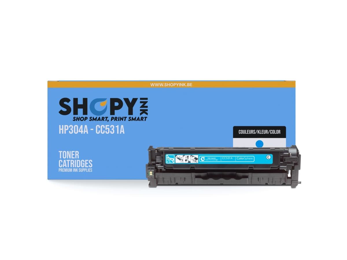 HP – HP 304A (CC531A) – Toner Cyan Compatible – PROD-1275 – Cyaan – Standaard Capaciteit – Cartouches toner – ShopyInk België