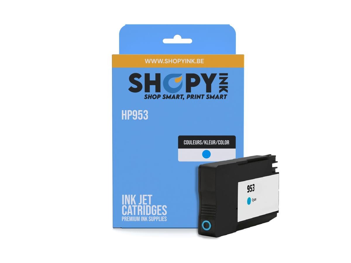 HP 953 (F6U12AE) – Cartouche Cyan Compatible – Cyaan – Standaard Capaciteit – Cartouches d'encre – ShopyInk België
