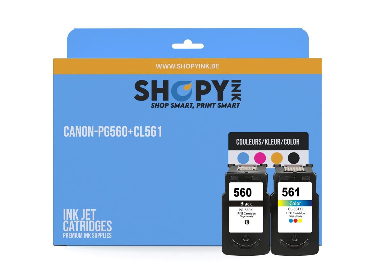 ShopyInk Canon PG-560 (PG-560XL + CL-561) – Cartouche Pack Compatible