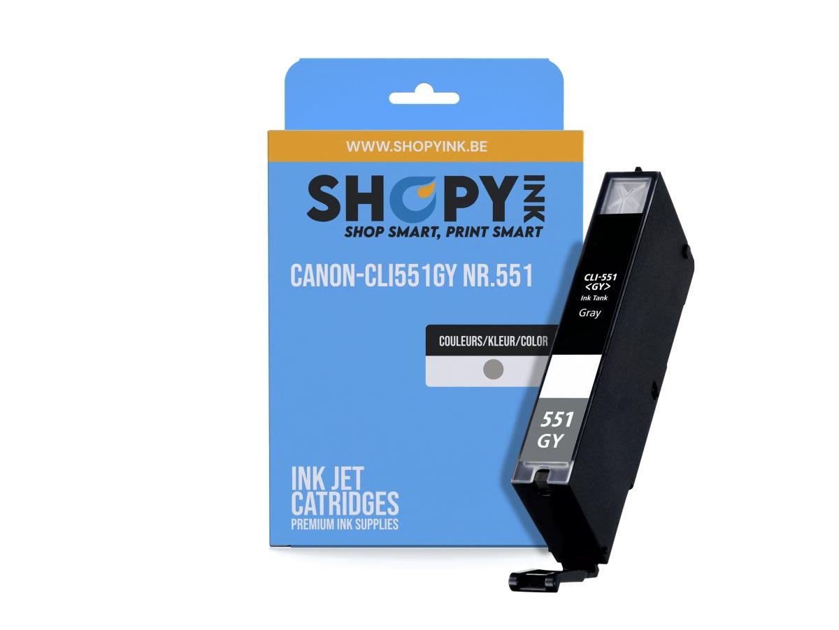 Canon – Canon CLI-551 (CLI-551GY) – Cartouche Gris Compatible – PROD-290 – Grijs – Standaard Capaciteit – Cartouches d'encre – ShopyInk België