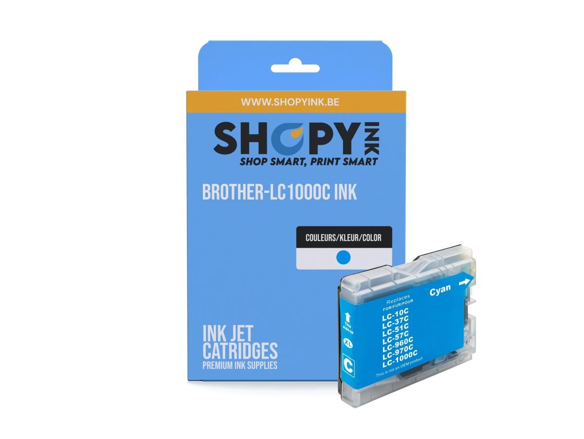 Brother LC-1000 (LC-1000C) – Cartouche Cyan Compatible – Cyaan – Standaard Capaciteit – Cartouches d'encre – ShopyInk België
