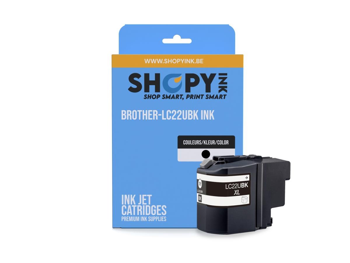 Brother – Brother LC-22U (LC-22UBK) – Cartouche Noir Compatible – PROD-928 – Zwart – Standaard Capaciteit – Cartouches d'encre – ShopyInk België